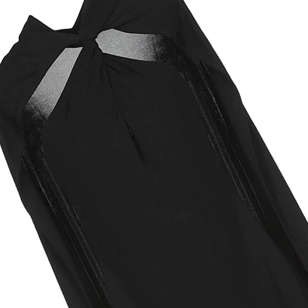 Abito elegante DSQUARED2 nero con mantello scollo a cravatta taglia 42 prezzo di listino £867 00