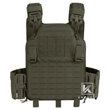 KRYDEX Tactical Plate Carrier Laser Cut MOLLE Quick Release Buckle Ranger Green