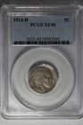 1914-D .05 PCGS   XF40 Buffalo Nickel, Indian Nickel, 5 Cent Piece