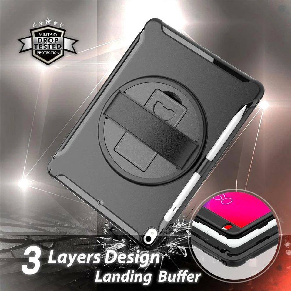 Tough Shockproof Armour Heavy Duty Rugged Strap Case Cover For Apple iPad models - Image 4 of 4