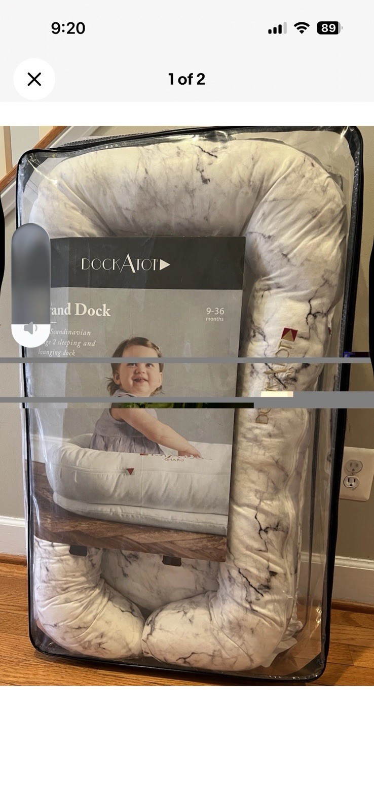 DockATot Grand Dock Baby Bedside Sleeper White Black Marble Pattern