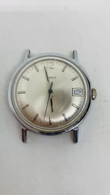 Vintage 70s Timex Unisex Automatic Silver Tone Analog Watch 25319