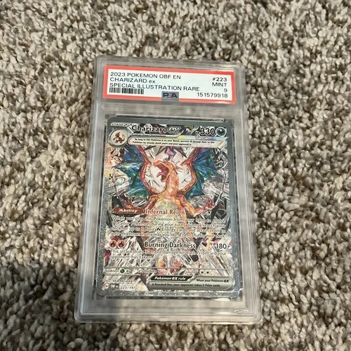 Charizard EX 2023 Pokémon Obsidian Flames Special Illustration Rare #223 PSA 9