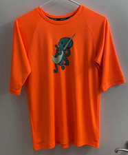 Nike Swim Shirt Boys XL Orange Short Sleeve Rash Guard Dri Fit