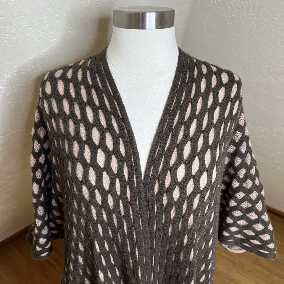 Cárdigan Max Edition para mujer 2X 3X marrón flecos frente abierto boho suéter de gran tamaño Foto 3 de 4