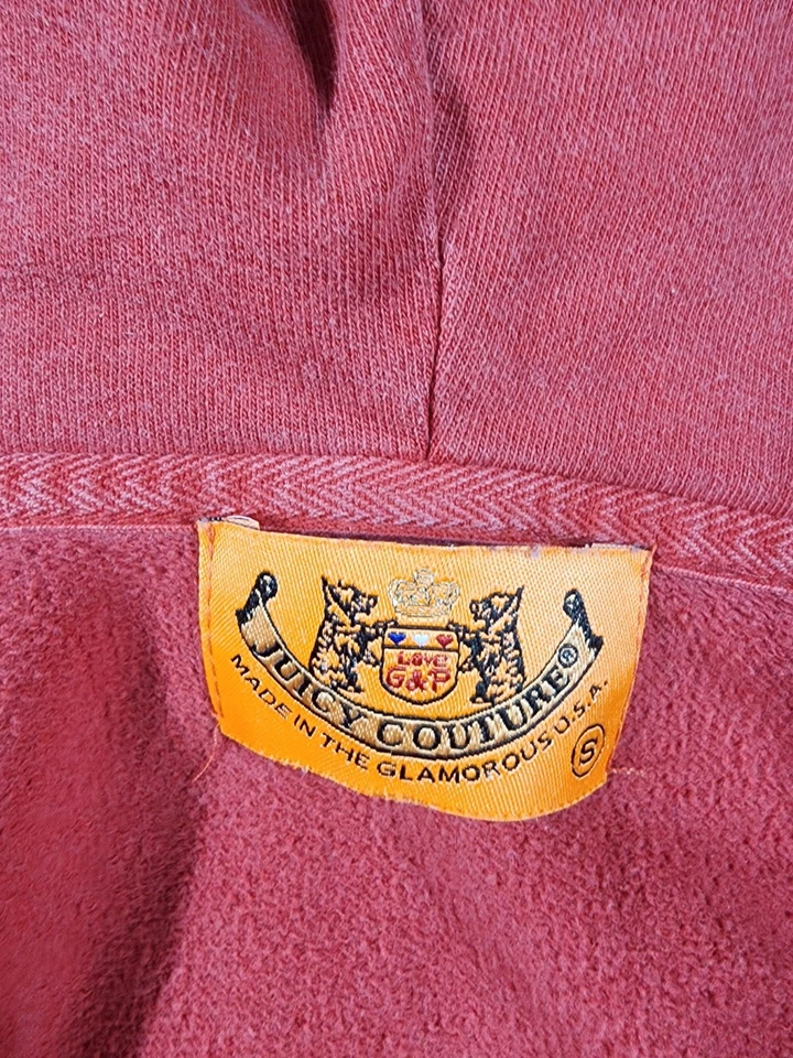 Sudadera con Capucha De Colección Y2K Juicy Couture Manga Corta Para Mujer S Roja Floral Rory Gilmore Foto 3 de 4