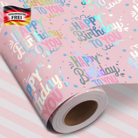 woric 43Cm X 15M Geschenkpapier Geburtstag, Happy Birthday Geschenkpapier | Gesc