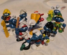 Lote de 10 pitufos vintage años 80 PEVO Schleich