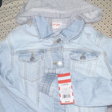 Cat Jack Light Wash Denim Hooded Jacket Unisex Kids L 10/12