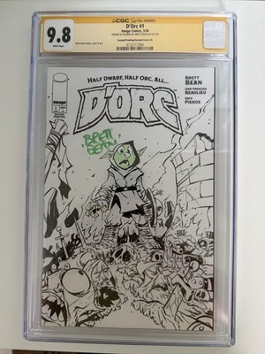 D'Orc #1 2nd Print Black & White Brett Bean Signed Remarked CGC SS 9.8 Image