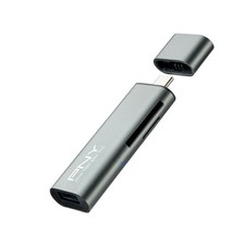 PNY USB-C Card Reader Adapter for SD Card and MicroSD R-TC-UA-3N1E01-RB 6783554
