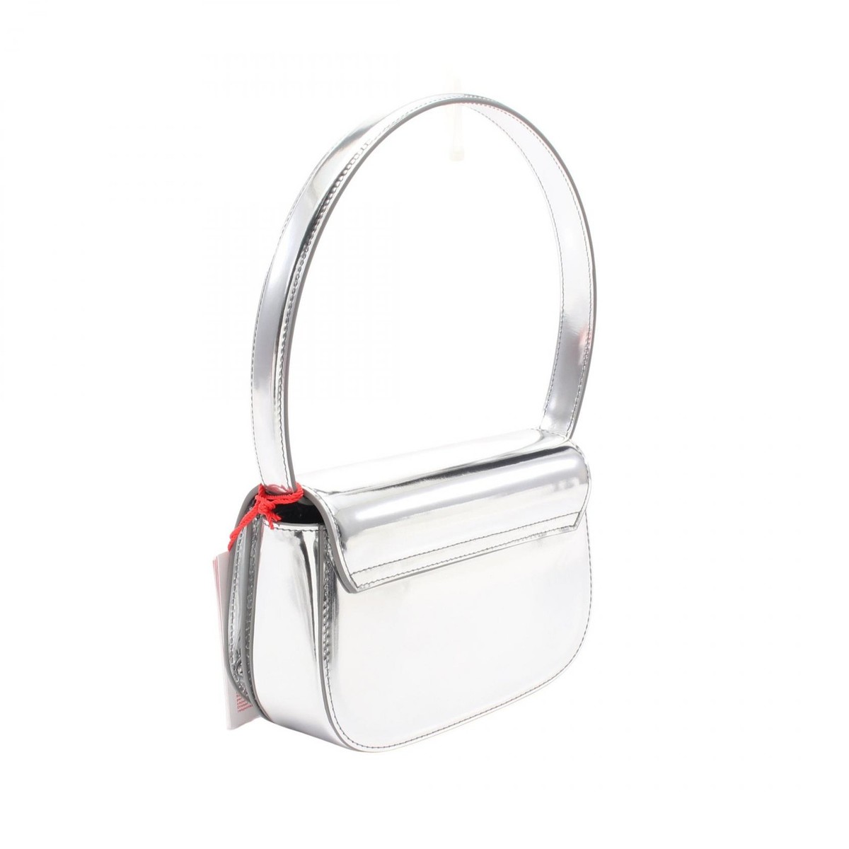 ハンドバッグ DIESEL Woman Handbag Silver X08396PS202H0 535 Women's 1DR-Iconic shoulder bag in mirrored leather | Silver
