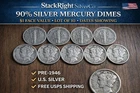 90% Silver Mercury Dimes - $1 Face Value - Lot of 10 pcs - Pre-1946 - Free Ship