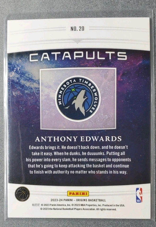 2023-24 Panini Origins - Catapults Blue /25 Anthony Edwards #20 - Image 2 of 2