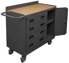 Durham 2211A-TH-LU-95, Mobile Cabinet, 4 Drawer Lockable Storage, 36"x18"x38.38"