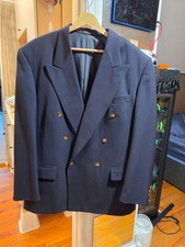 Vintage Givenchy Monsieur Navy Double-Breasted Blazer Gold Buttons Men  s