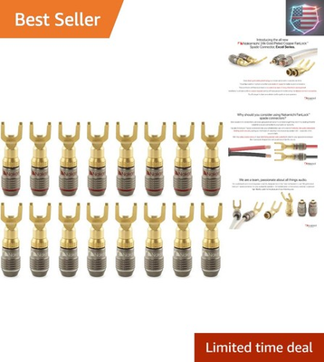 #ad #ad FanLock Excel Series 24k Gold Plated Spade Connector Banana Plug 10 AWG 18 ... $96.85