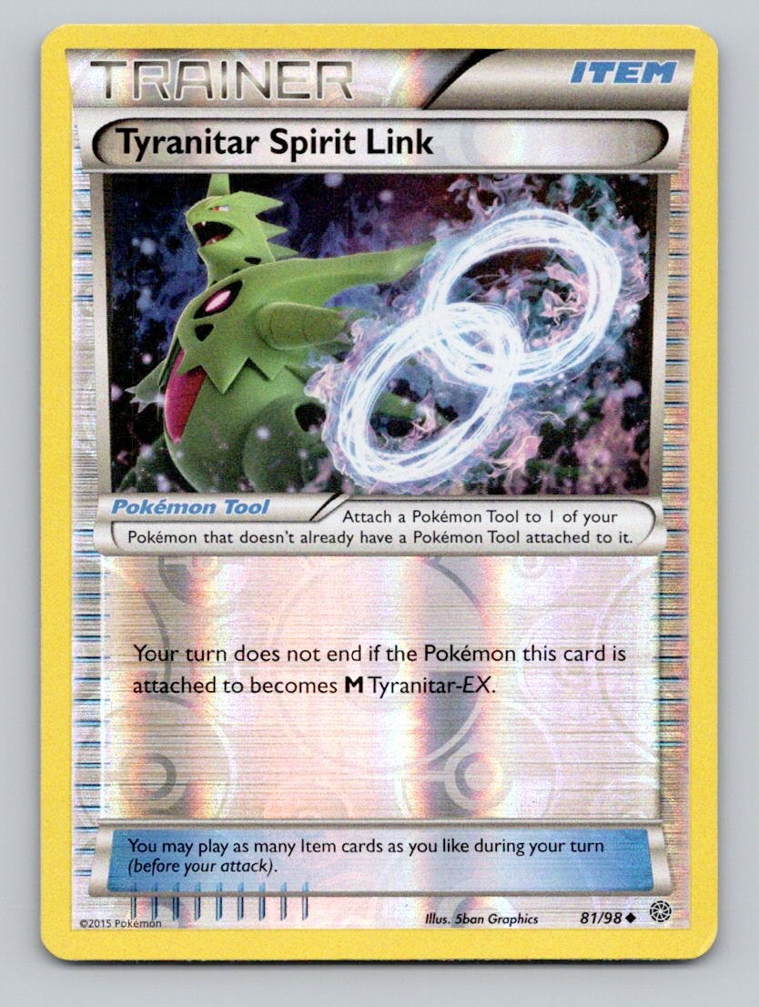 Tyranitar Spirit Link 81/98 Uncommon Ancient Origins Pokemon Reverse Holo NM