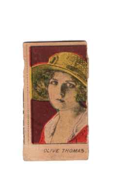 1919 W500 Cut Strip Card Slanted Name Reversed   #3 Olive Thomas  Red Backgrou