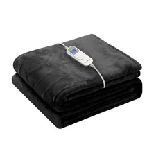 Foot Pocket Heated Blanket Electric Throw with 10 Heating Levels and 4 Timer