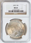 1923 Peace Silver Dollar MS 64 $1 United States Coin