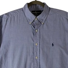 Vintage Ralph Lauren Button Down Yarmouth Mens 16.5 34/35 Blue Cotton Preppy