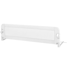 Babyjoy Folding Baby Bed Rail Kids Swing Down Safety Bed Guard w/ Safety Belt