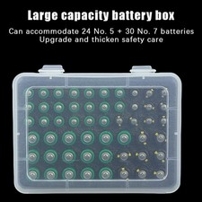Battery Storage Organizer Holder Holds 54 AA AAA Batteries, Battery Box Case