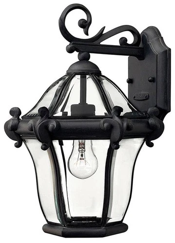 Hinkley Outdoor San Clemente Medium Wall Mount Lantern 13.75" Museum Black - Picture 1 of 5