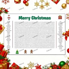 Jumbo Christmas Word Search Poster Family Christmas Event Christmas Game USA