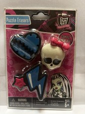 Monster High Puzzle Erasers Heart Skull Lightning Bolt Frankie Stein Crazeraser