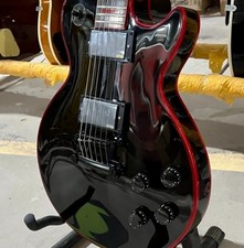 Custom Electric Guitar Black Color Mahogany Body Rosewood Fretboard Red Binding