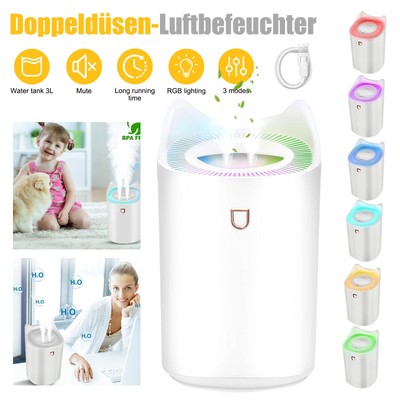 Humidifier for Bedroom3L Large Capacity Living Room Mist Air Humidifier Quiet