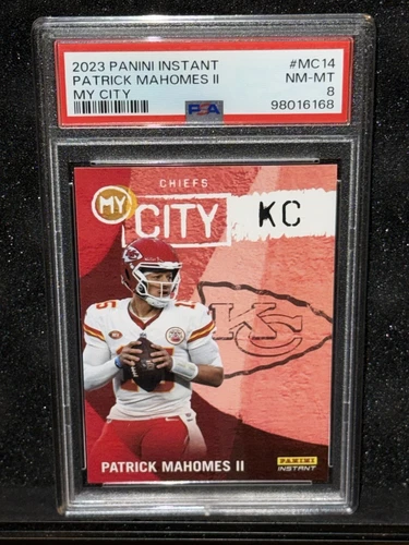 2023 Panini Instant NFL Patrick Mahomes My City  1/344 - PSA 8