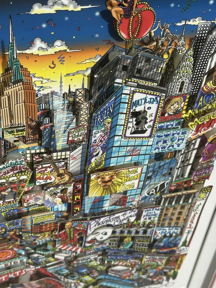 3D-произведение искусства Чарльза Фаззино, лучший билет на Бродвей 38 x 30 дюймов в рамке, Нью-Йорк - Изображение 4 из 4