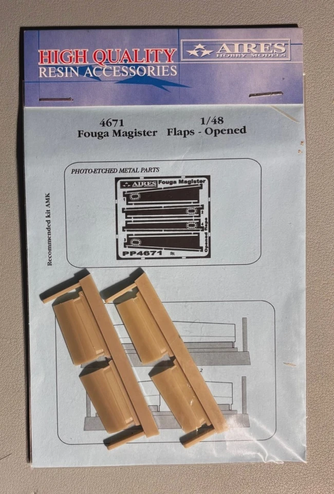 AIRES HOBBY MODELS 4671 - FOUGA MAGISTER FLAPS OPENED (AMK) - 1/48 RESIN KIT - Immagine 2 di 3