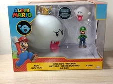 *FREE SHIP* 6" KING BOO Super Mario Figure Set Glow-In-Dark Boos + Luigi
