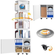 6 Tier Rotating Bookshelf Spinning Bookshelf Tower 360 Revolving Bookcase