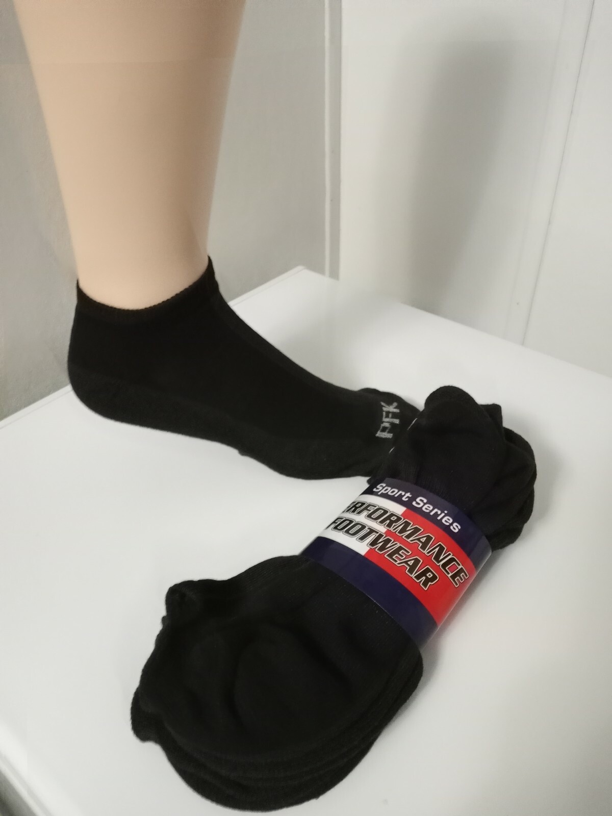 Men's & Ladies Black No-Show Athletic Socks 6-Pair Pack PFK Brand Size 10-13 LQQK-image