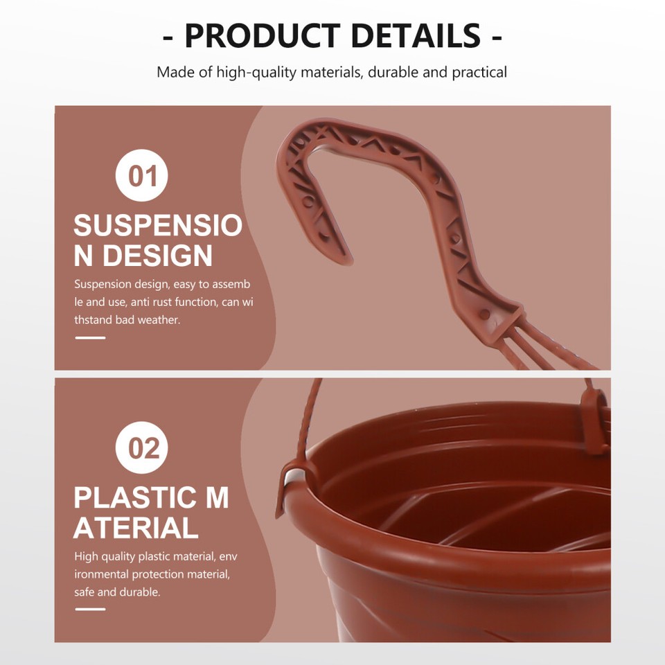 5 Sets Plastic Hanging Planter Plastic Pots Plants Hanging Flower Pots