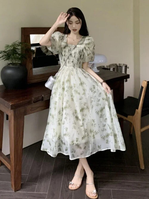 Mixi Dress Women Fairycore Floral Prom Gown Puff Sleeve Tunic Graduation Dress | eBay Mixi Dress Women Fairycore Floral Prom Gown Puff Sleeve Tunic Graduation Dress | eBay