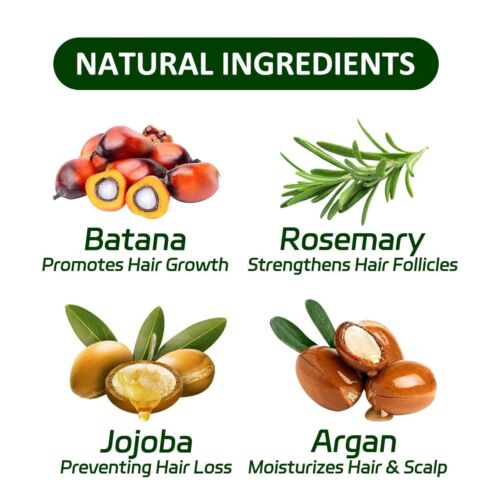 Batana Rosemary Hair Growth Oil - Organic Jojoba Argan Scalp Oil for Men & Women - Picture 3 of 9
