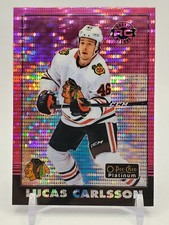 2020-21 OPC PLATINUM LUCAS CARLSSON SEISMIC PINK RETRO RC ROOKIE #56