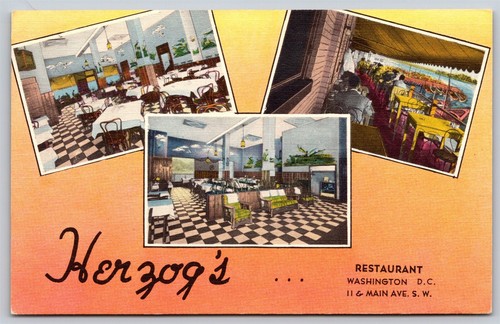 Postcard Herzog's Restaurant, Washington DC linen B262 - 第 1/2 張圖片