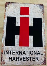International Harvester IH Distressed Aluminum Metal Sign 12" x 18"