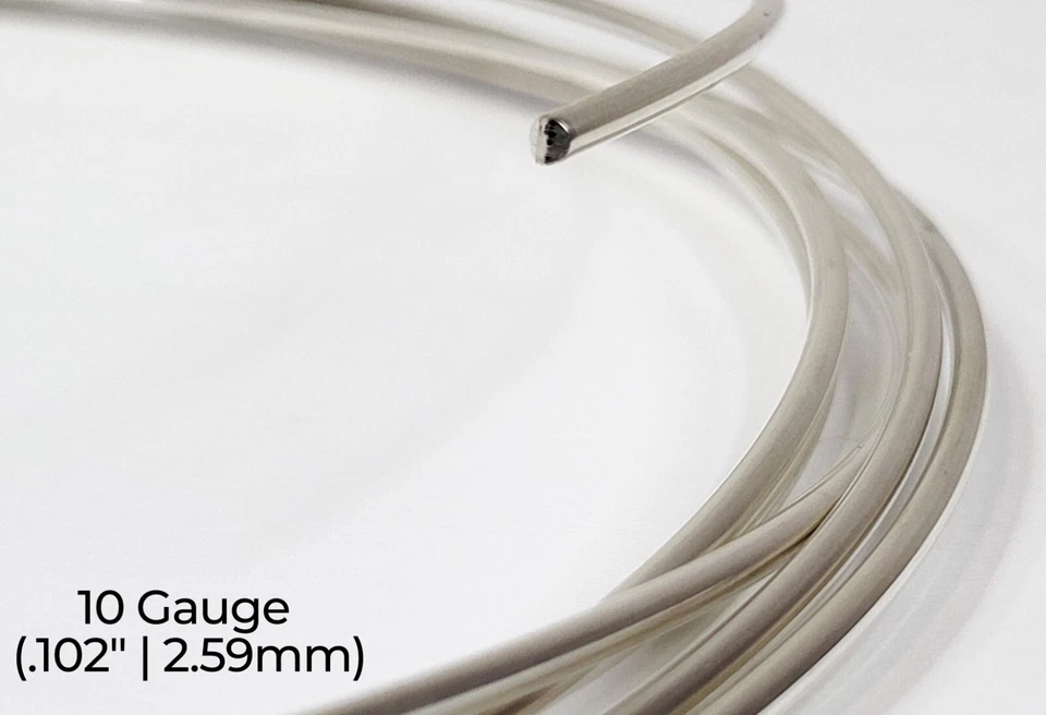 Alambre de plata de ley 925 | Redondo | Suave muerto | Calibre 10-32 | 1-10 pies | EE. UU. Foto 2 de 4