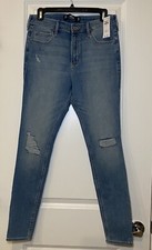 Hollister High Rise Super Skinny Jeans Distressed Blue Women's Size 11R