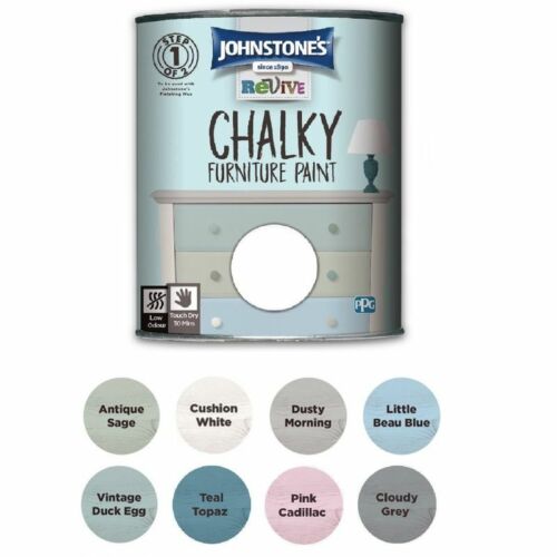 Johnstones Revive Chalky Furniture Paint  750ml Chic Shabby Vintage Paints - Afbeelding 1 van 2