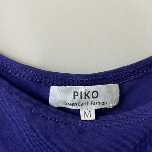 PIKO Dolman Tunic Womens Medium Knit Top Purple Indigo Boho Lagenlook Shirt - Picture 4 of 6