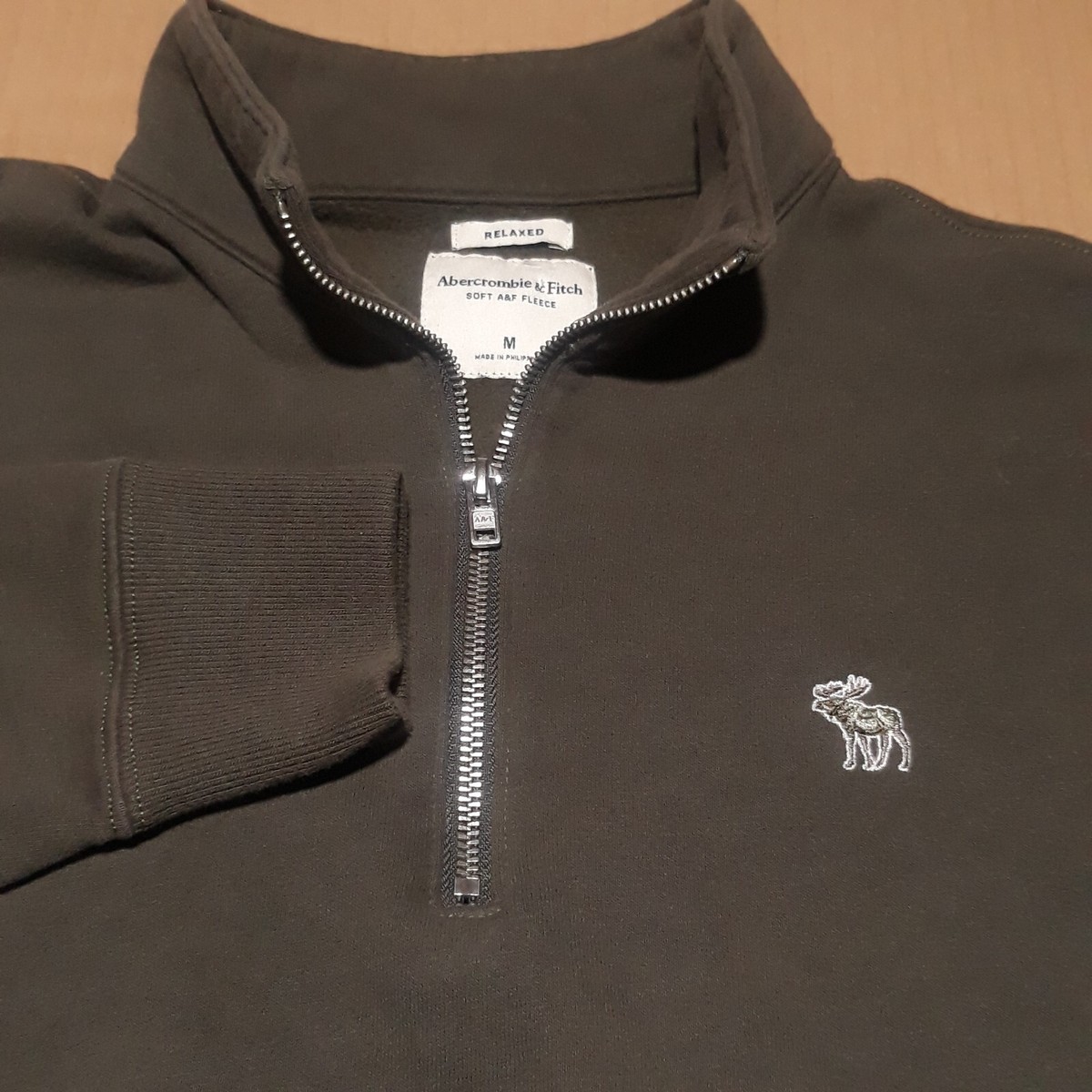 Abercrombie & Fitch 1/4 Zip Pullover Moose Sweater Relaxed Abercrombie & Fitch 1/4 Zip Pullover Moose Sweater Relaxed